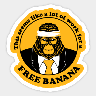 Business Gorilla Running for a Banana Sticker